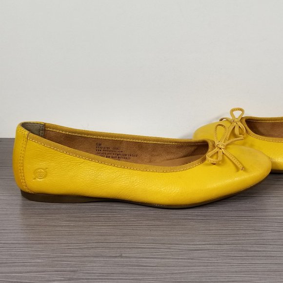 Born Brin Ballet Flat, Yellow Leather, Womens Size 6 M - Picture 7 of 10